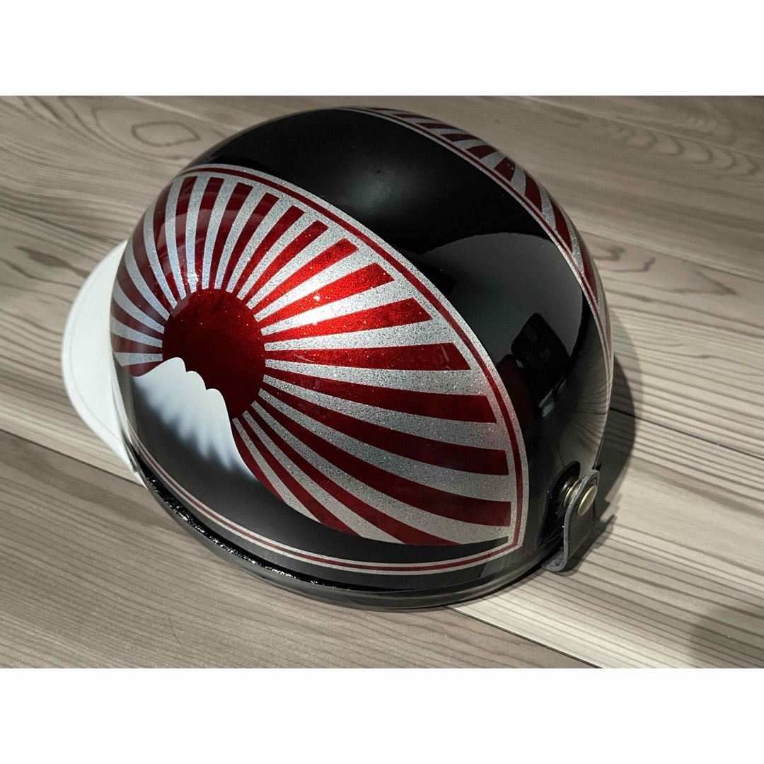 特殊 富士日章 コルク半 ヘルメット 赤黒シルバーラメの通販 by 特殊 富士日章 コルク半 ヘルメット 赤黒シルバーラメの通販 by