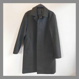 美品★GLOBAL WORK ◆グローバルワーク（M)　メンズ コート　深緑(ステンカラーコート)