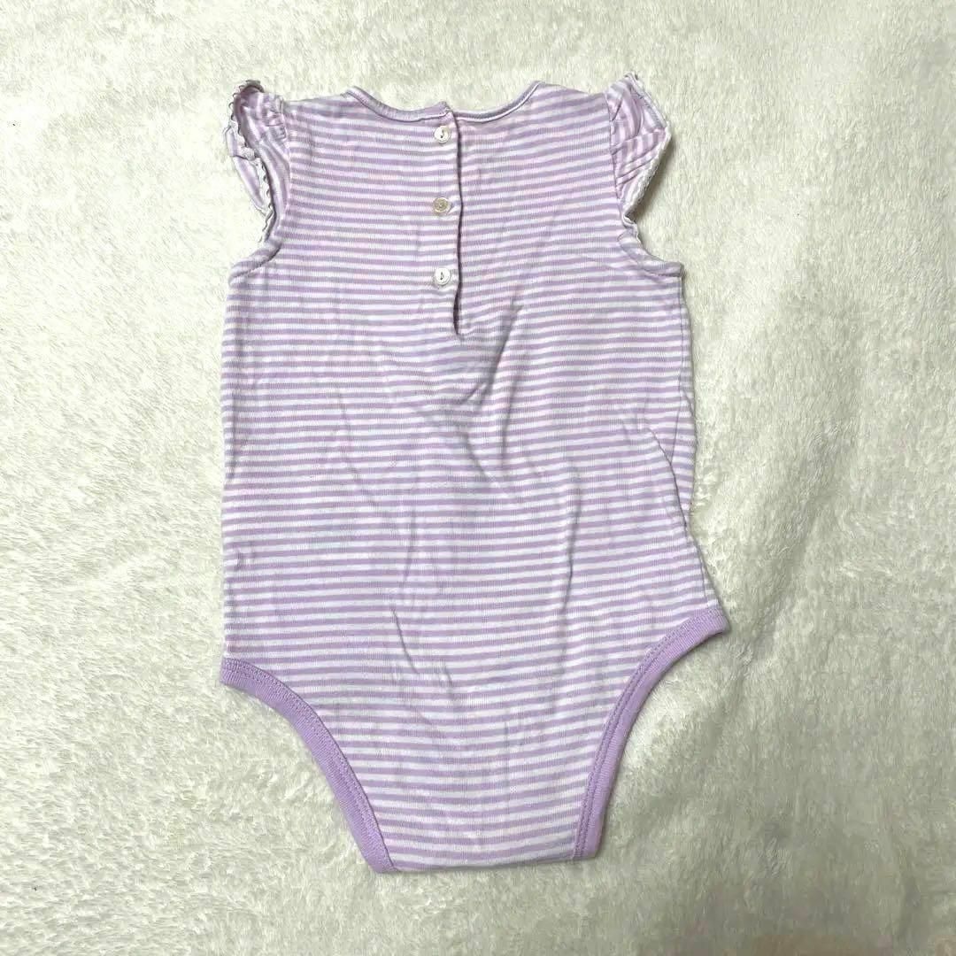 70 ラルフローレン　赤ちゃん　baby ロンパースボーダー　夏 6M キッズ/ベビー/マタニティのキッズ服女の子用(90cm~)(ブラウス)の商品写真