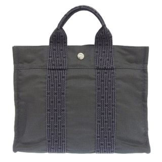 エルメス(HERMES)の【本物保証】 新品同様 エルメス HERMES エールライントート PM ハンドバッグ キャンバス グレー(トートバッグ)