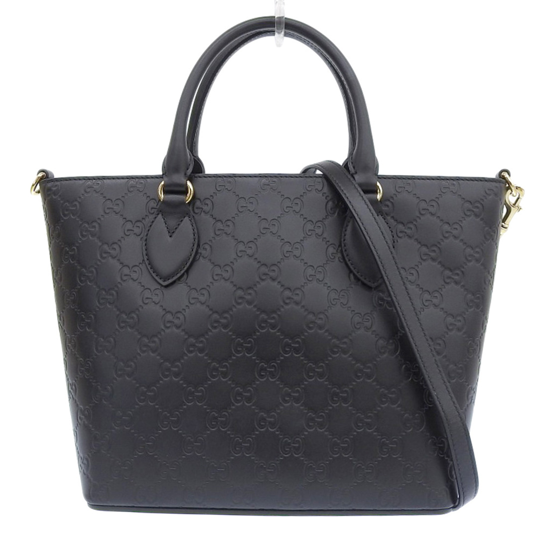 GUCCI - 【本物保証】 超美品 グッチ GUCCI グッチシマ ロゴ 2WAYバッグ 432124 204991 ハンドバッグ ショルダーバッグ レザー ブラック 黒
