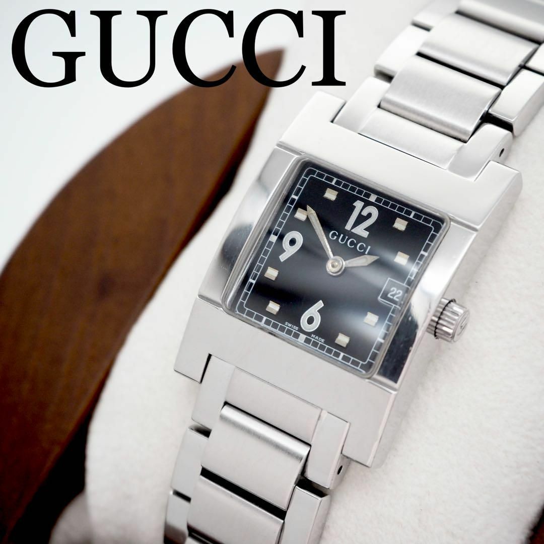 GUCCI - 309 GUCCI グッチ時計 レディース 7700L 箱付 ブラック GUCCI - 309 GUCCI グッチ時計 レディース 7700L 箱付 ブラック