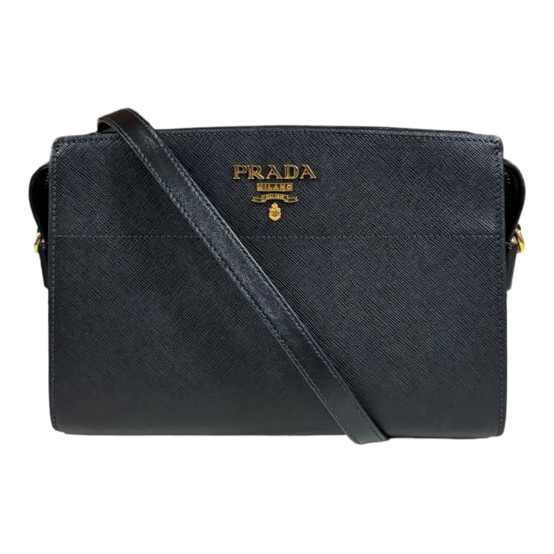 PRADA - プラダ サフィアーノ ショルダーバッグ レザー 1BH104 ブラック レディース PRADA  中古