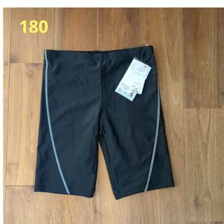 イオン(AEON)のキッズ用 水着 男の子 180  ロング丈 ブラック ステッチ入り(水着)