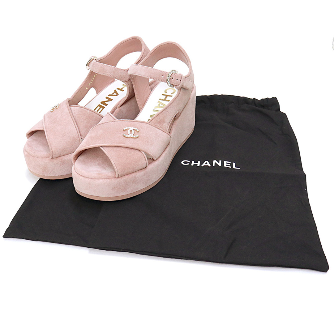 CHANEL - シャネル ココマーク サンダル ウェッジソール ライン CHANEL - シャネル ココマーク サンダル ウェッジソール ライン