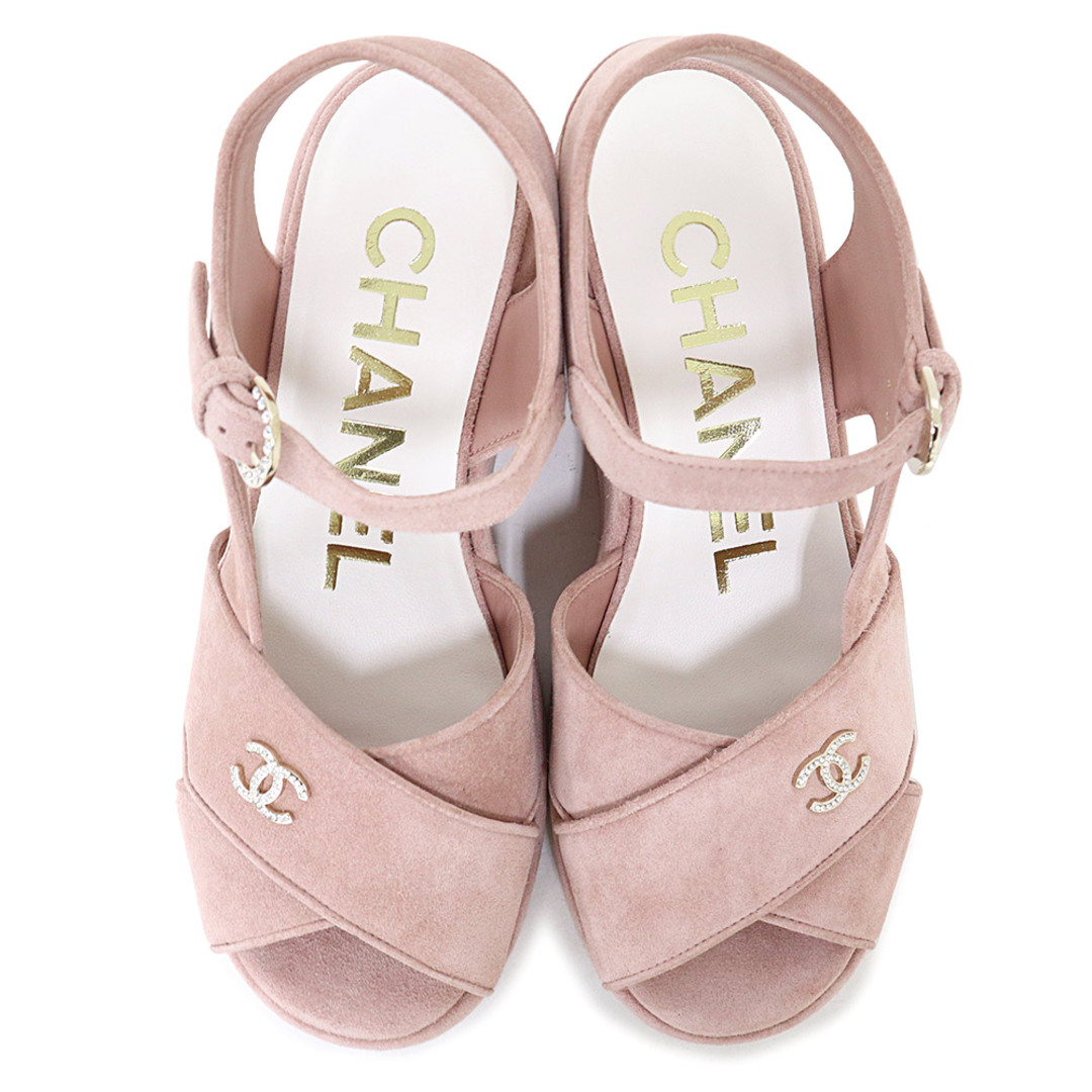 CHANEL - シャネル ココマーク サンダル ウェッジソール ライン CHANEL - シャネル ココマーク サンダル ウェッジソール ライン