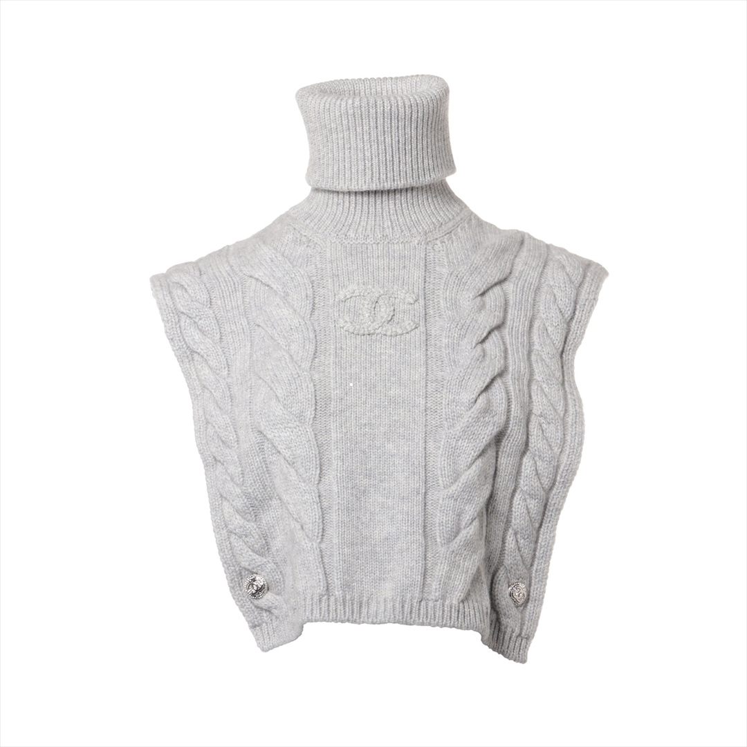 CHANEL - シャネル ココボタン カシミヤ 36 グレー レディース その他トップス