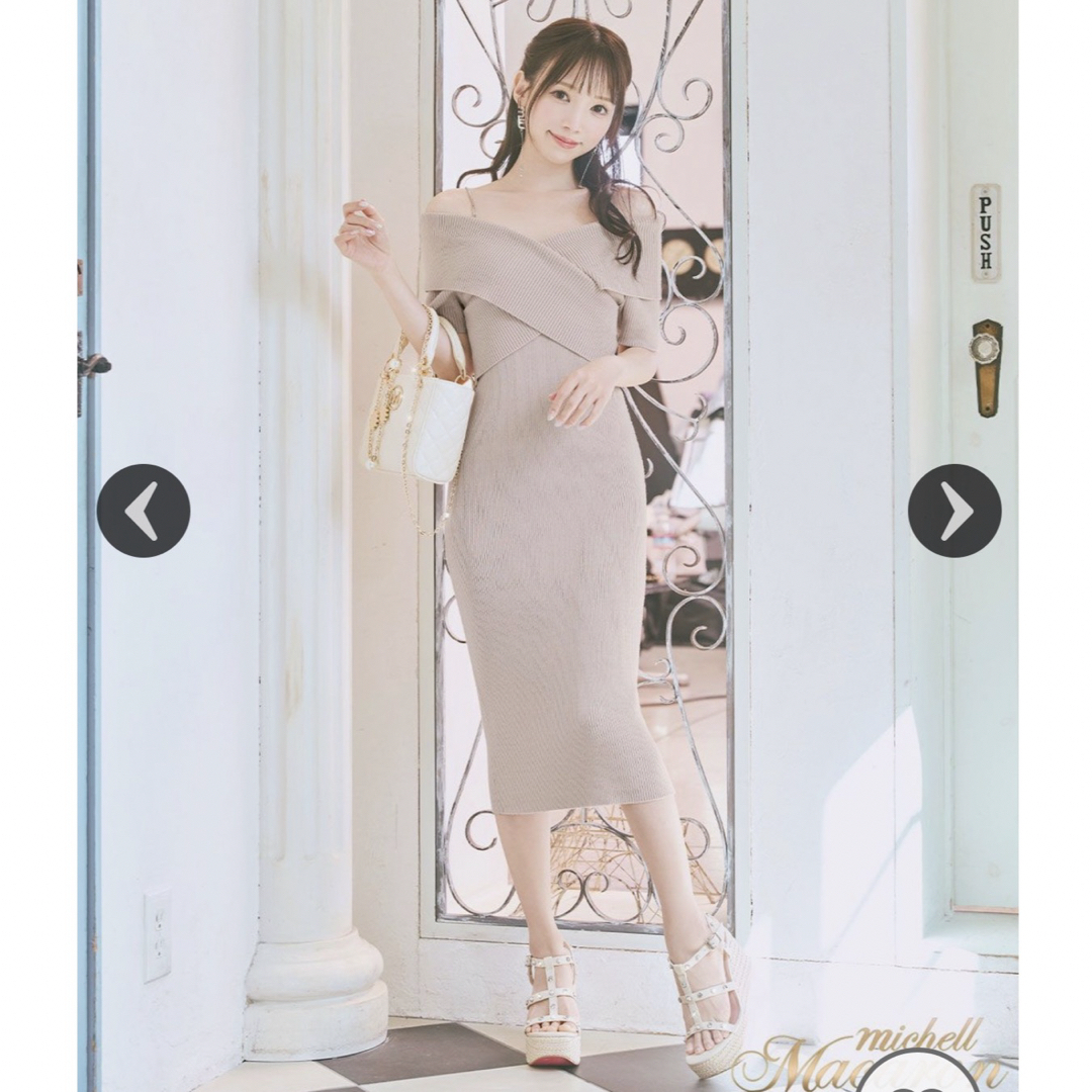 michellMacaron - クロスニットワンピースの通販 by ぽんぽこ's michellMacaron - クロスニットワンピースの通販 by ぽんぽこ's