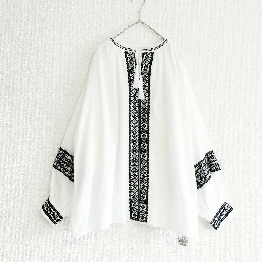 激安通販 UNTITLED - 新品タグ付き UNTITLED エスニック刺繍 ワッシャー トップス