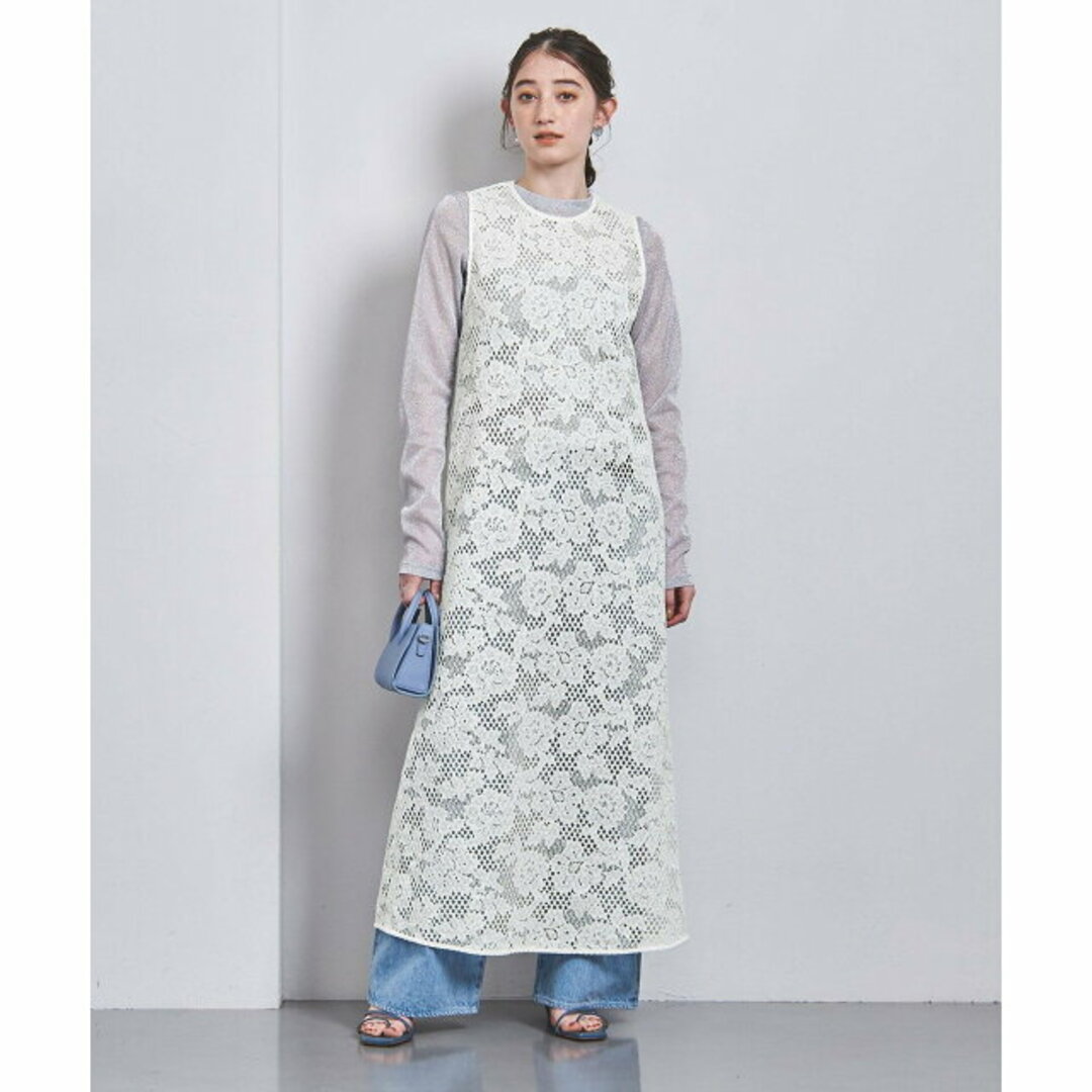 UNITED ARROWS - 【WHITE】レース ノースリーブ ワンピースの UNITED ARROWS - 【WHITE】レース ノースリーブ ワンピースの