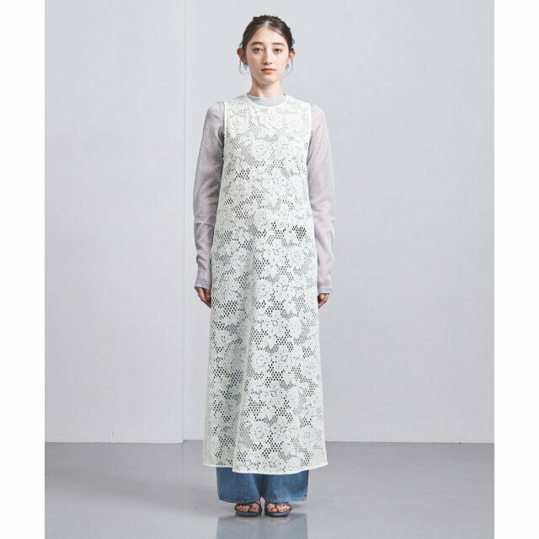 UNITED ARROWS - 【WHITE】レース ノースリーブ ワンピースの UNITED ARROWS - 【WHITE】レース ノースリーブ ワンピースの