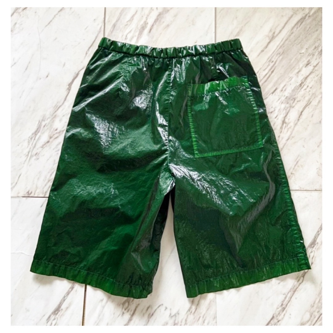 dries van noten PUコーティング 緑 ナイロン バギーショーツ dries van noten PUコーティング 緑 ナイロン バギーショーツ