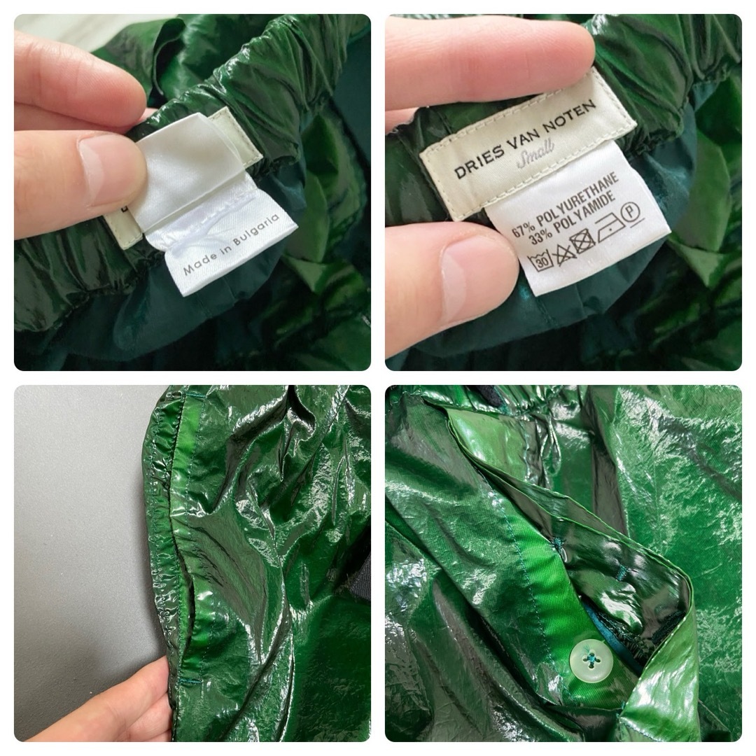 dries van noten PUコーティング 緑 ナイロン バギーショーツ dries van noten PUコーティング 緑 ナイロン バギーショーツ