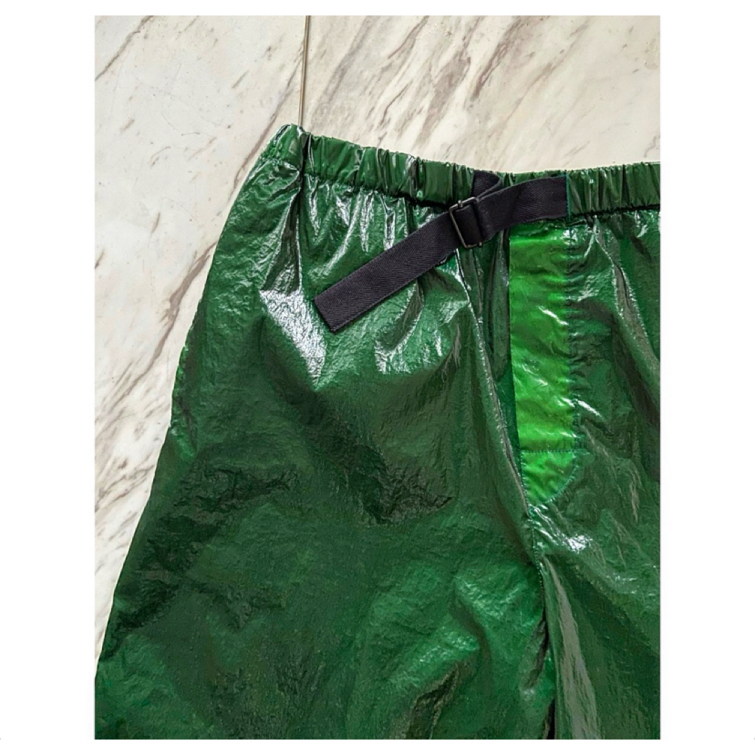 dries van noten PUコーティング 緑 ナイロン バギーショーツ dries van noten PUコーティング 緑 ナイロン バギーショーツ