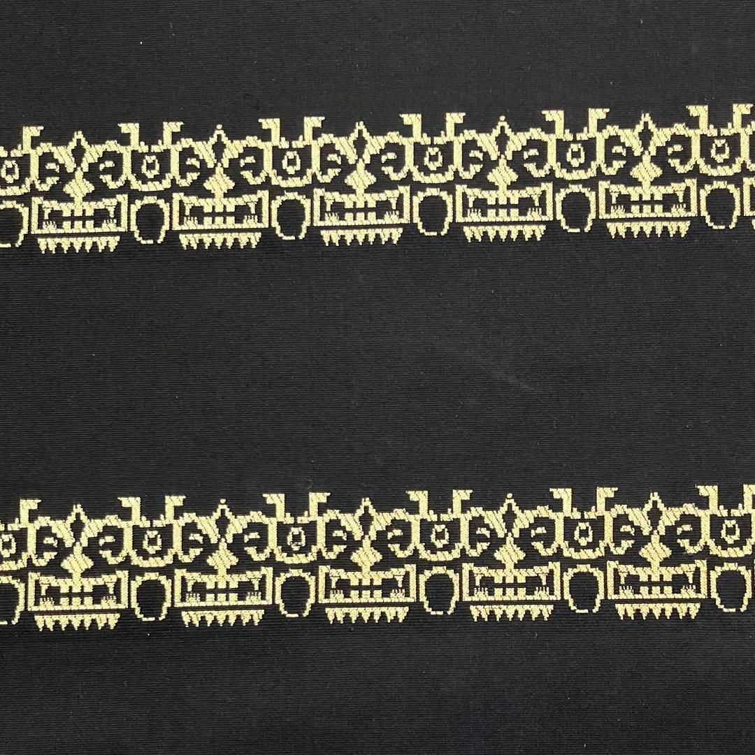 名古屋帯 龍村美術織物 獅噛錦 金糸 黒色 O-4033 名古屋帯 龍村美術織物 獅噛錦 金糸 黒色 O-4033