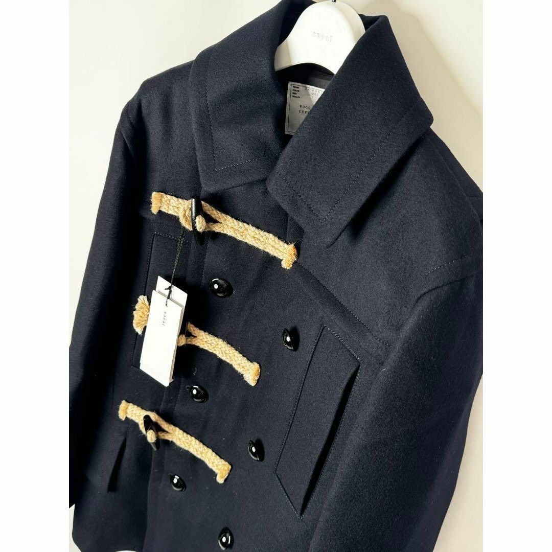 sacai - 24AW Sacai Wool Melton Jacket コート サイズ3の通販 sacai - 24AW Sacai Wool Melton Jacket コート サイズ3の通販