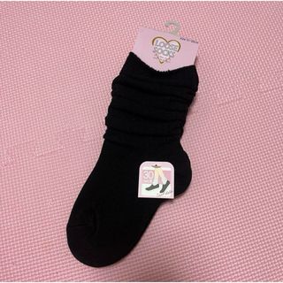 新品未使用　ルーズソックス　黒　ギャル　30㌢　キッズ　子供(靴下/タイツ)