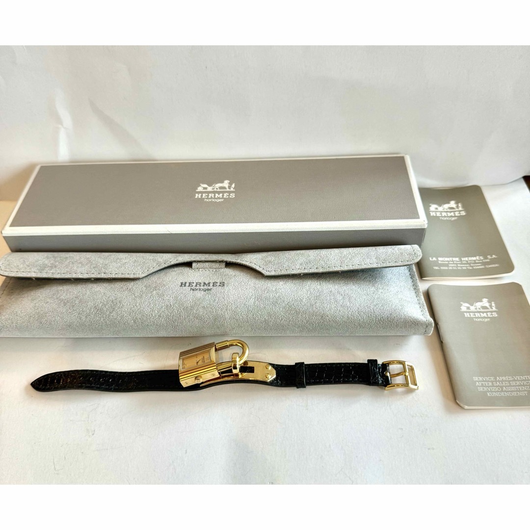 HERMES - 美品☆エルメス ケリーウォッチ ブラックリザード電池 HERMES - 美品☆エルメス ケリーウォッチ ブラックリザード電池