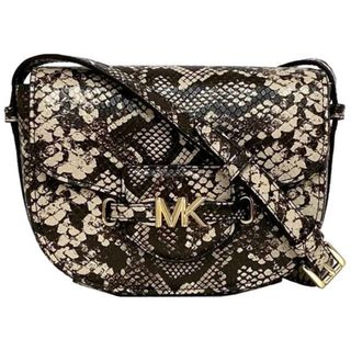 マイケルコース(MICHAEL KORS)のマイケルコース ショルダーバッグ ベージュ パイソン柄 35S4G6RC1Y 未使用 美品 フラップ レザー Sランク MICHANEL KORS MK 斜め掛け 蛇柄 プレゼント ギフト 贈り物 記念日 レディース 小さい コンパクト(ショルダーバッグ)