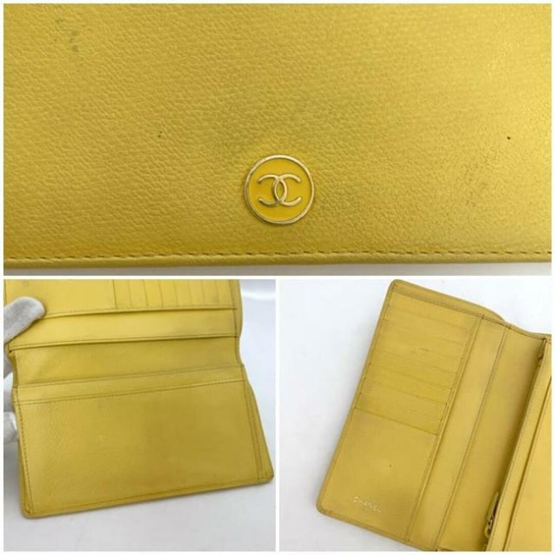 CHANEL - シャネル 二つ折り 長財布 イエロー ココボタン A20904 CHANEL - シャネル 二つ折り 長財布 イエロー ココボタン A20904