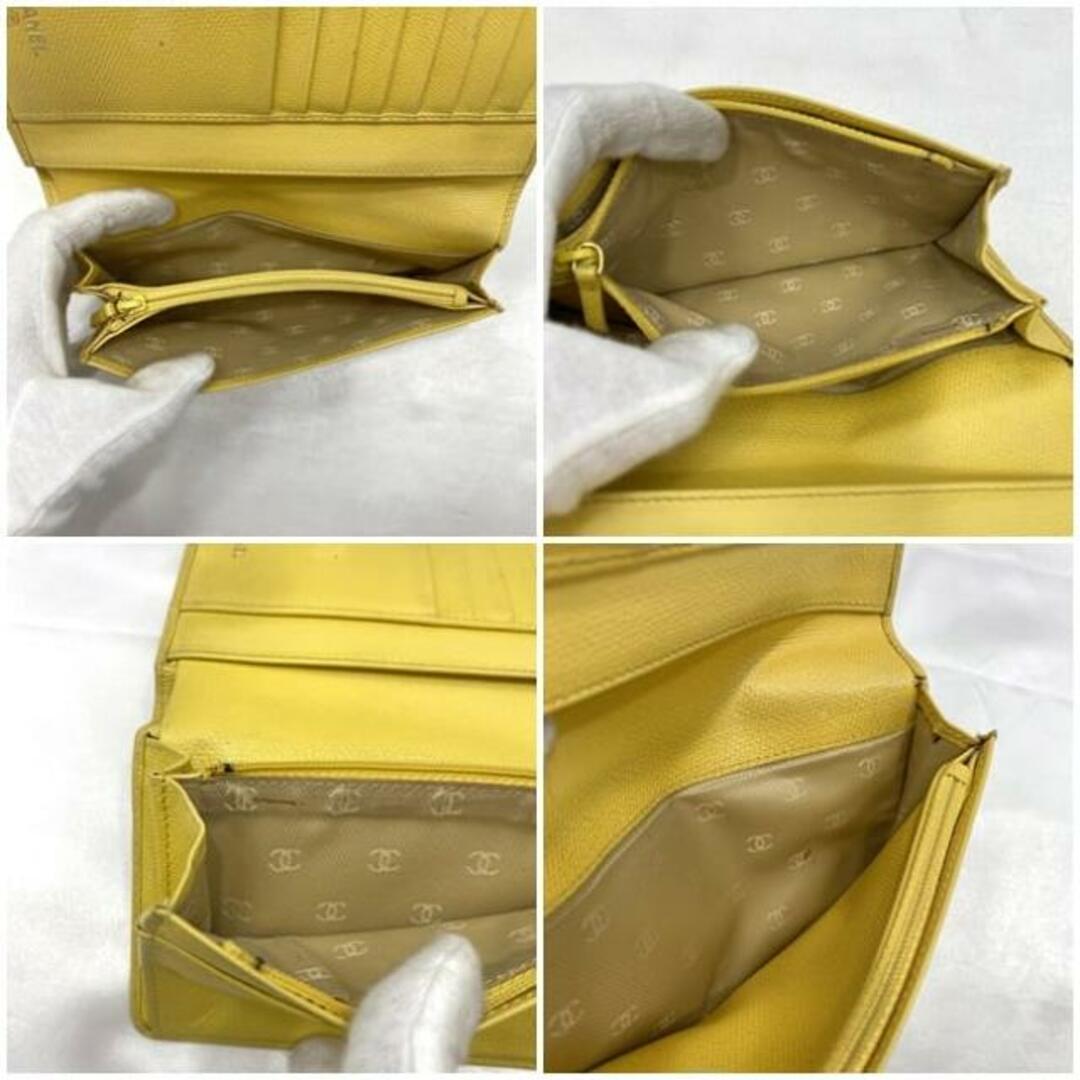 CHANEL - シャネル 二つ折り 長財布 イエロー ココボタン A20904 CHANEL - シャネル 二つ折り 長財布 イエロー ココボタン A20904