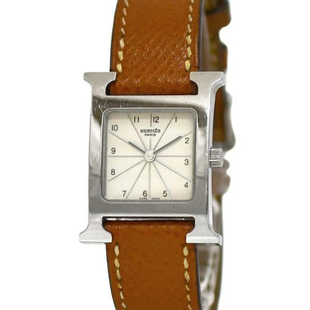 HERMES - エルメス 腕時計 Hウォッチ ベージュ シルバー HERMES - エルメス 腕時計 Hウォッチ ベージュ シルバー