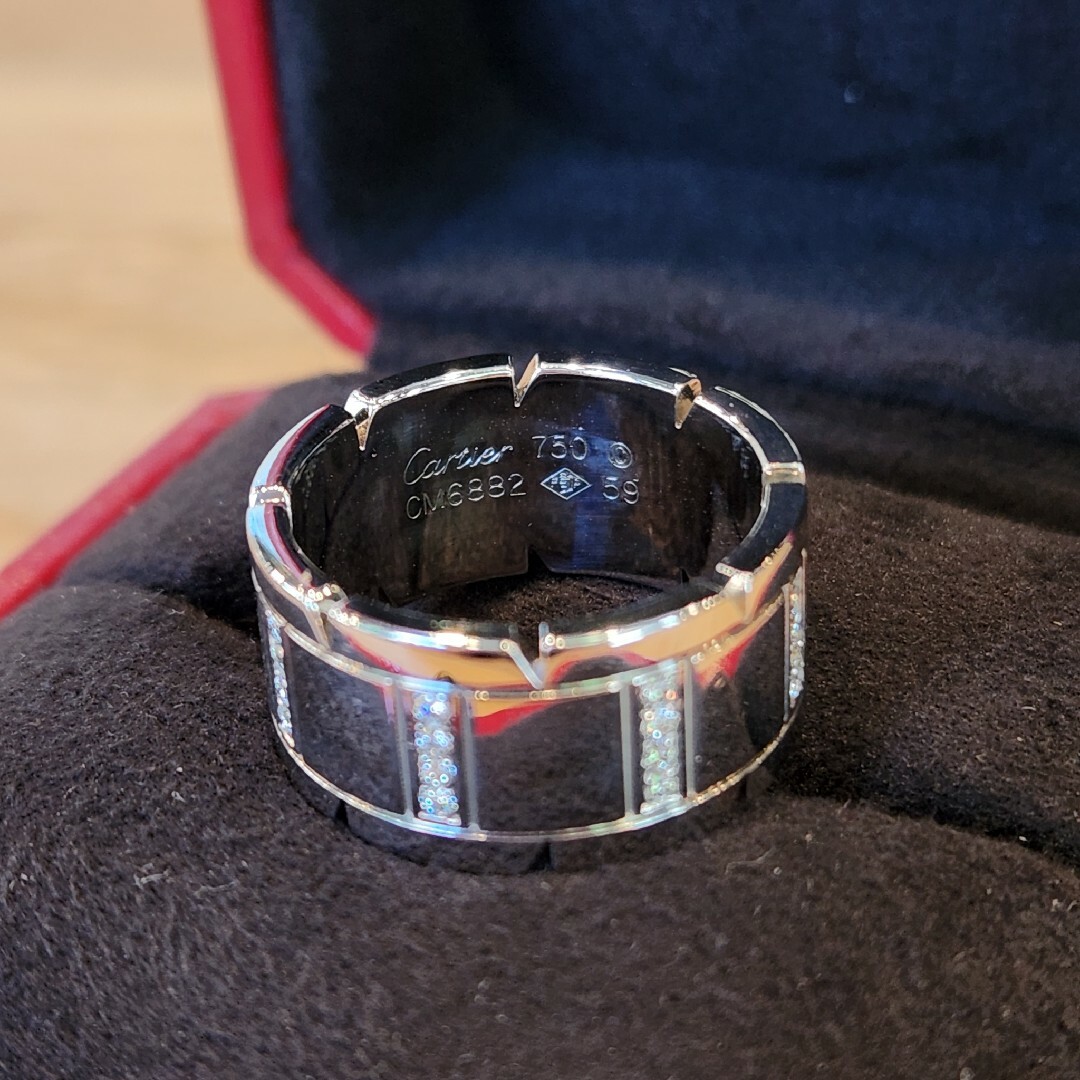Cartier - カルティエ K18WG 19号 タンクフランセーズリング Cartier - カルティエ K18WG 19号 タンクフランセーズリング