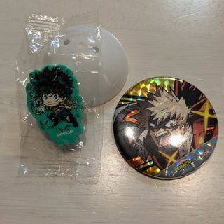 僕のヒーローアカデミアラバースタンド（くら寿司）、缶バッチ（コジマ）(キャラクターグッズ)