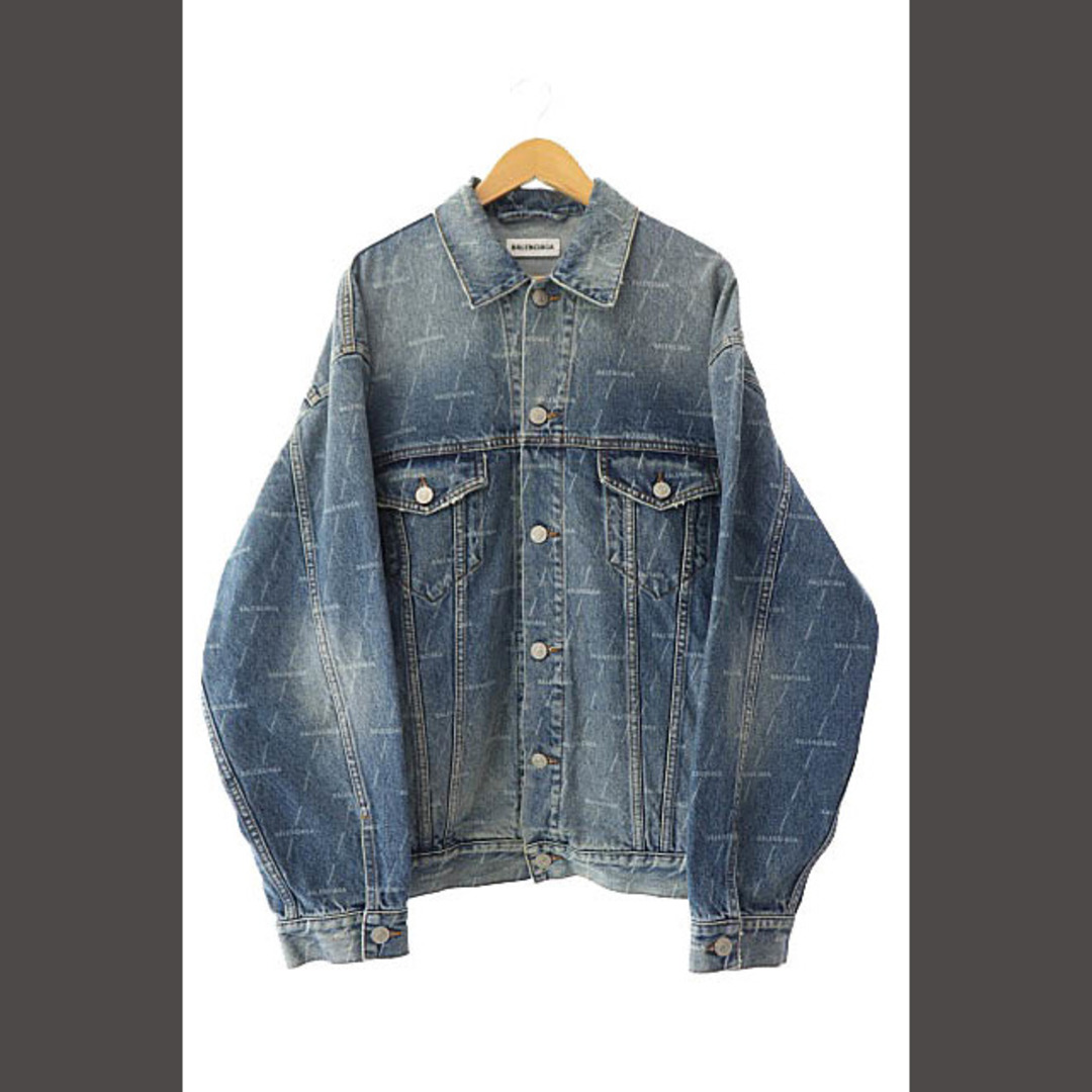 BALENCIAGA - バレンシアガ ロゴ 総柄 デニム ジャケット 625993 BALENCIAGA - バレンシアガ ロゴ 総柄 デニム ジャケット 625993