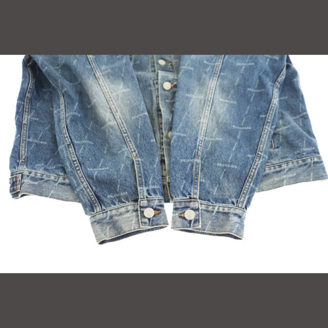 BALENCIAGA - バレンシアガ ロゴ 総柄 デニム ジャケット 625993 BALENCIAGA - バレンシアガ ロゴ 総柄 デニム ジャケット 625993