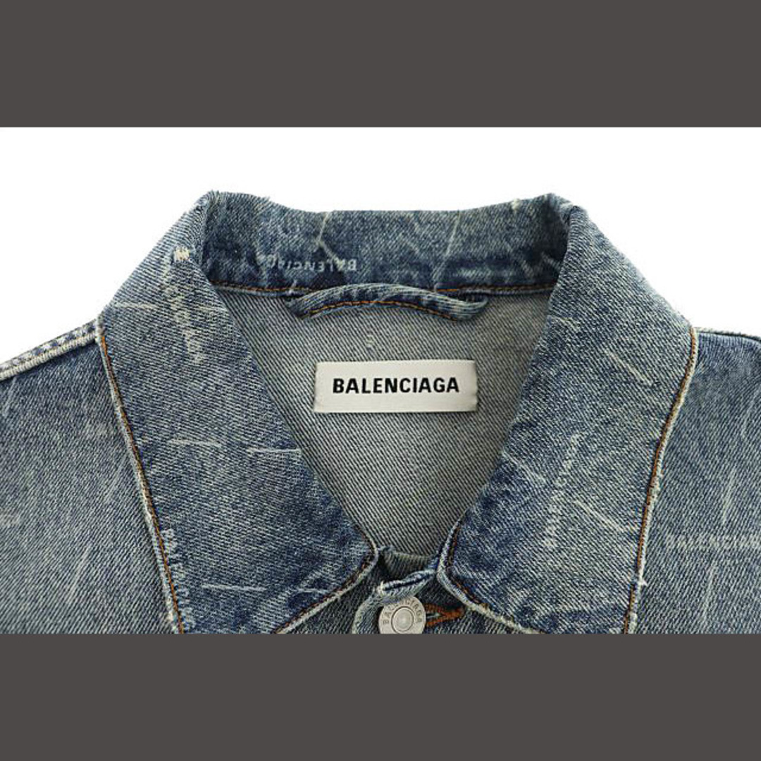 BALENCIAGA - バレンシアガ ロゴ 総柄 デニム ジャケット 625993 BALENCIAGA - バレンシアガ ロゴ 総柄 デニム ジャケット 625993
