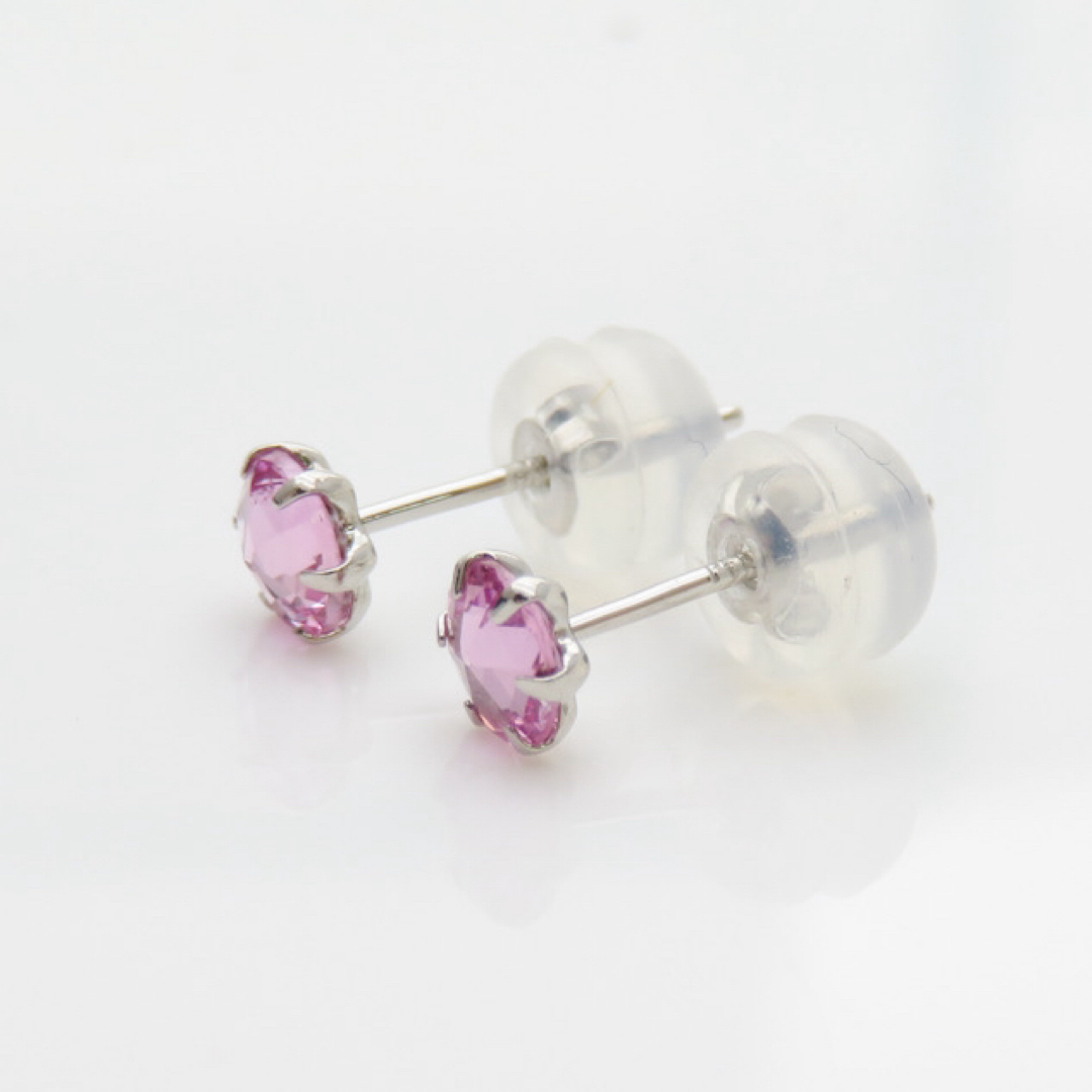 Pt900 天然パパラチヤサファイア 0.259ct×0.201ct ピアス ピアス Pt900 天然パパラチヤサファイア 0.259ct×0.201ct ピアス ピアス
