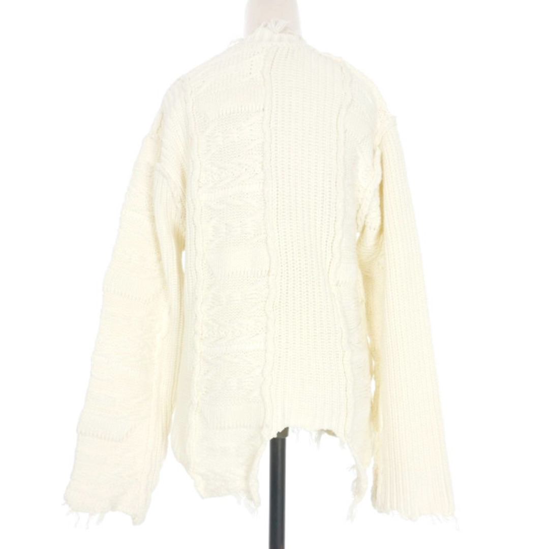 パーバーズ PERVERZE Wave Stripe Crash Knit 白 カーディガン パーバーズ PERVERZE Wave Stripe Crash Knit 白 カーディガン