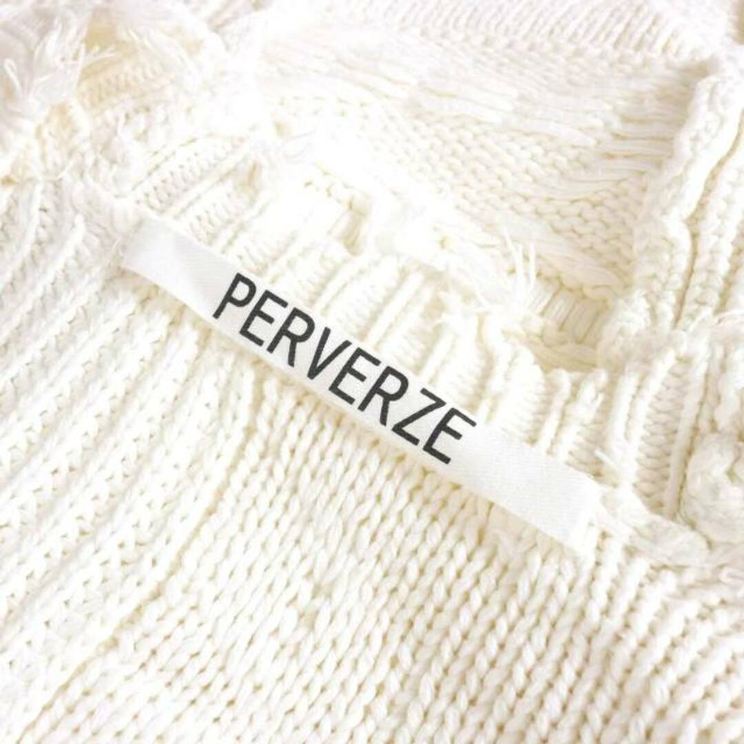 パーバーズ PERVERZE Wave Stripe Crash Knit 白 カーディガン パーバーズ PERVERZE Wave Stripe Crash Knit 白 カーディガン