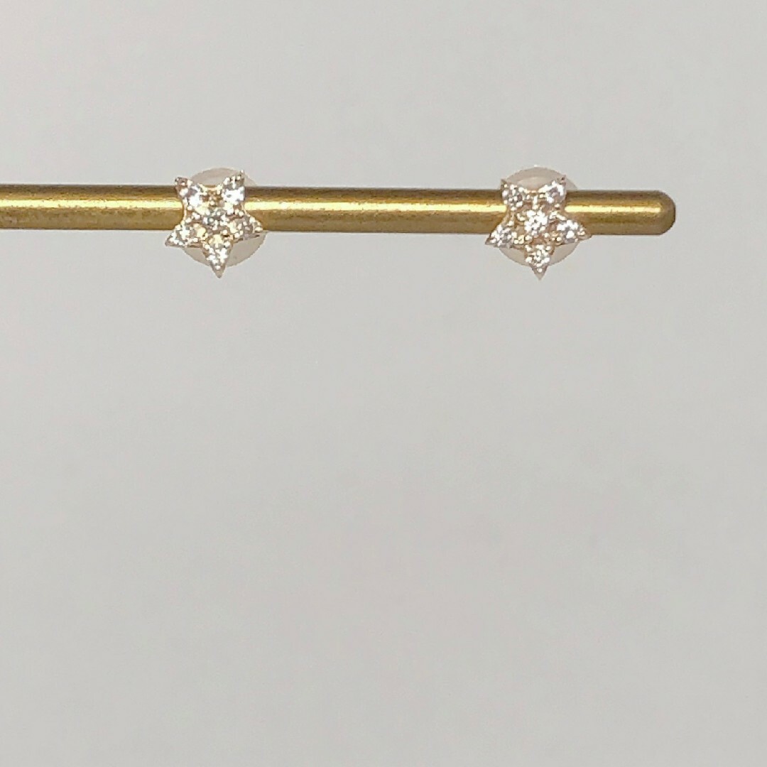 K10 YG イエローゴールド 星 スター ダイヤ ピアス 10金 K10 YG イエローゴールド 星 スター ダイヤ ピアス 10金