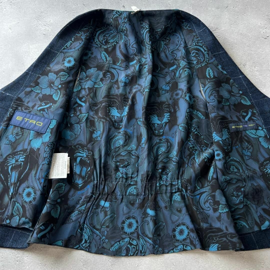 ETRO - 未使用級 エトロ アメトラタトゥー柄 麻 シルク ジレ ETRO - 未使用級 エトロ アメトラタトゥー柄 麻 シルク ジレ