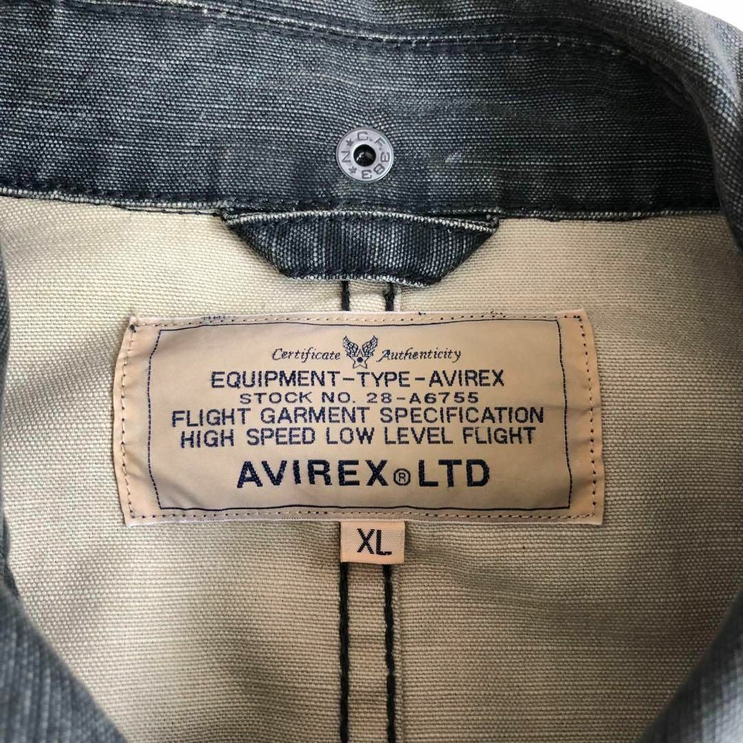 AVIREXアヴィレックス ミリタリーブラックデニムジャケットXL AVIREXアヴィレックス ミリタリーブラックデニムジャケットXL
