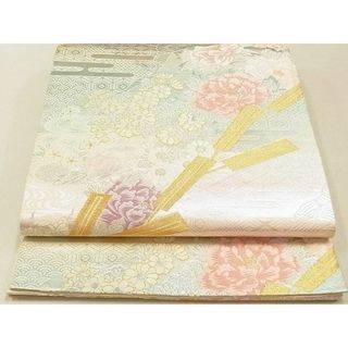 平和屋着物◎六通柄袋帯　唐織　流水花文　金銀糸　逸品　DAAG0093ox(帯)