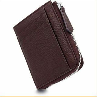 CUFAM (カファム) 本革 小銭入れ カードケース ミニ財布 ブラウン(折り財布)