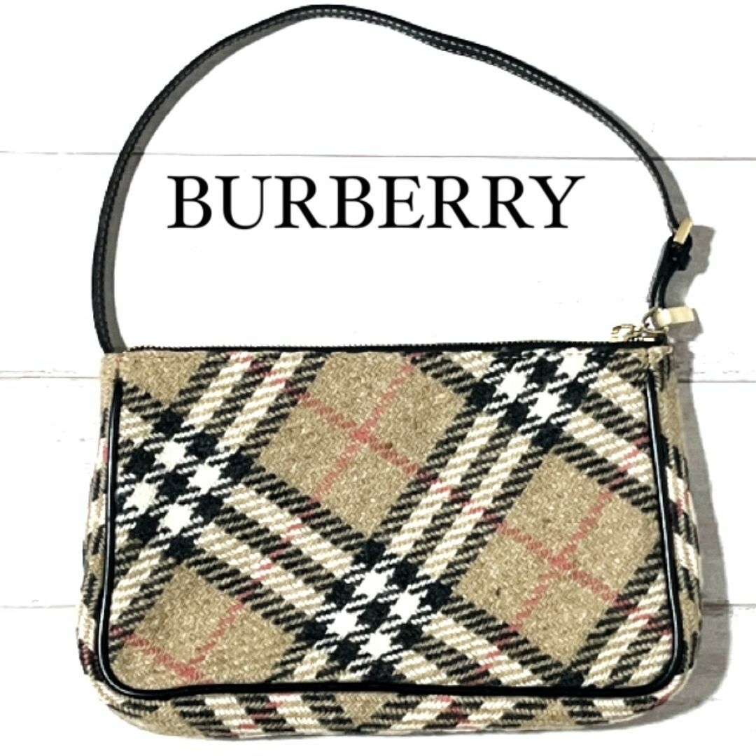 BURBERRY - バーバリー ミニバッグ BURBERRY ツイード レザー BURBERRY - バーバリー ミニバッグ BURBERRY ツイード レザー