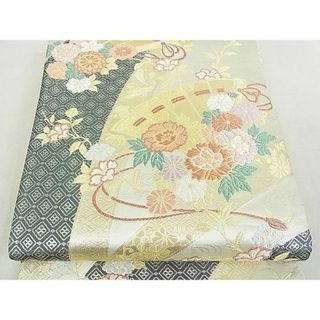 平和屋着物■六通柄袋帯　扇草花文　金糸　逸品　DAAF3645sf(帯)