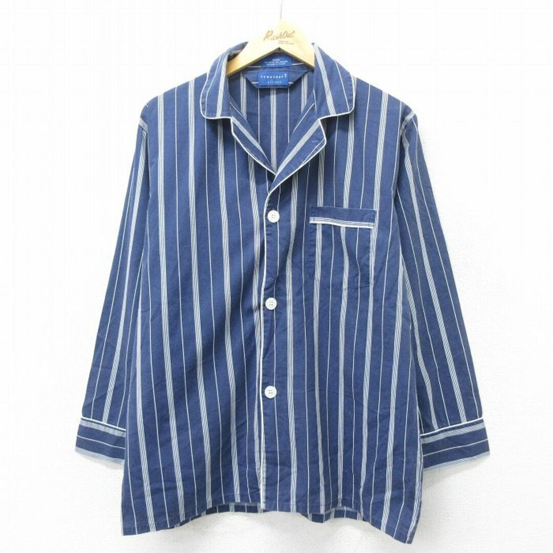 TOWNCRAFT - L☆古着 タウンクラフト 長袖 パジャマ シャツ TOWNCRAFT - L☆古着 タウンクラフト 長袖 パジャマ シャツ