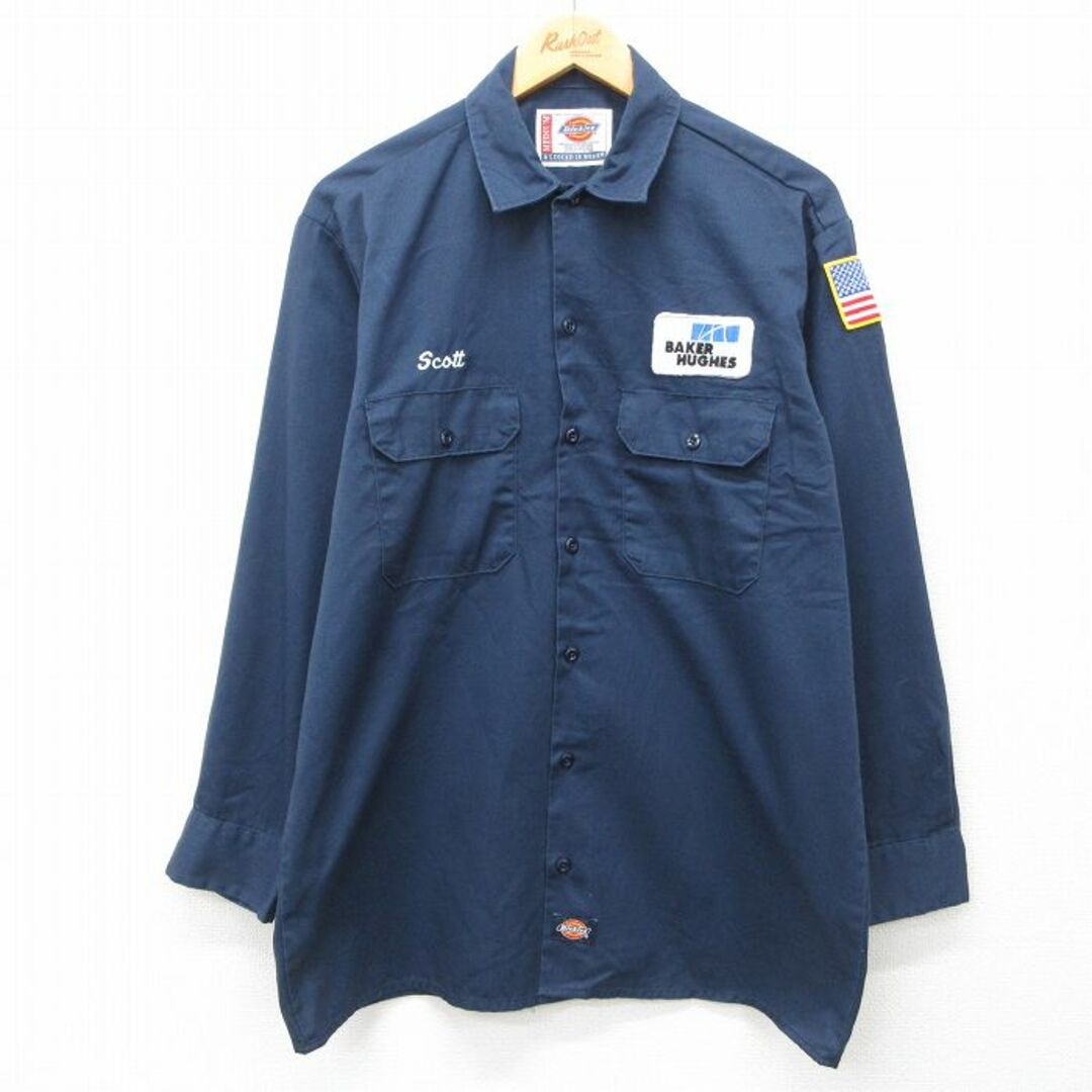 Dickies - L☆古着 ディッキーズ Dickies 長袖 ワーク シャツ Dickies - L☆古着 ディッキーズ Dickies 長袖 ワーク シャツ