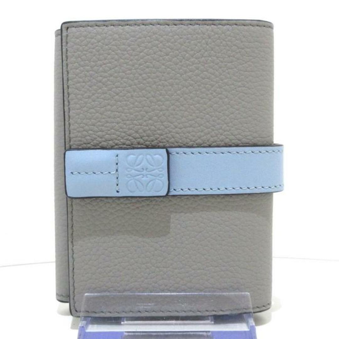 LOEWE - LOEWE(ロエベ) 3つ折り財布美品 - グレー×ライトブルー LOEWE - LOEWE(ロエベ) 3つ折り財布美品 - グレー×ライトブルー