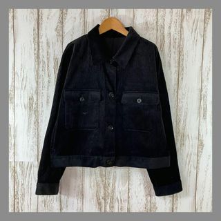 美品★GU◆ジーユー（XL) コーデュロイ ジャケット　ブラック　着回し抜群(その他)