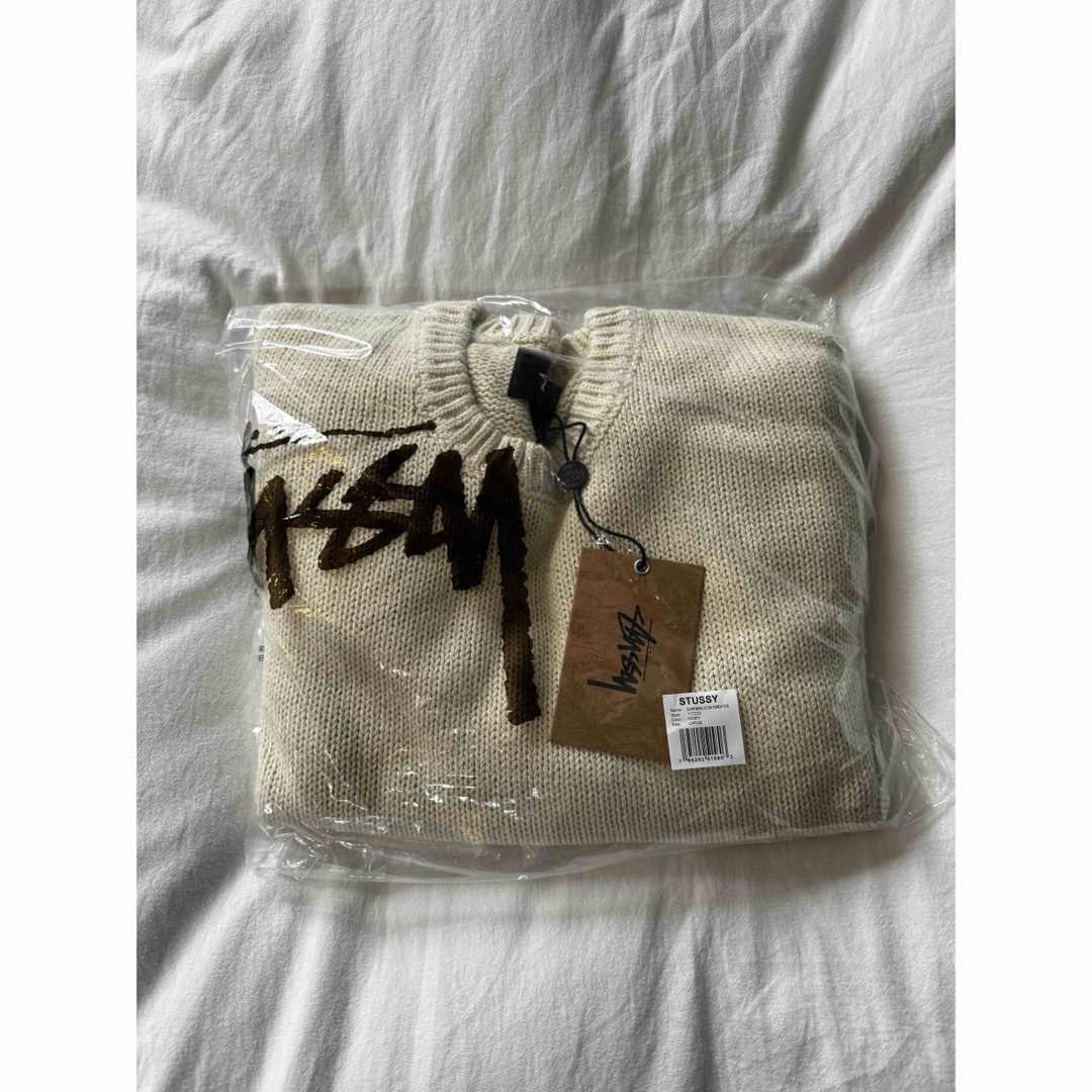 STUSSY SURFMAN ICON COTTON LINEN CREW STUSSY SURFMAN ICON COTTON LINEN CREW