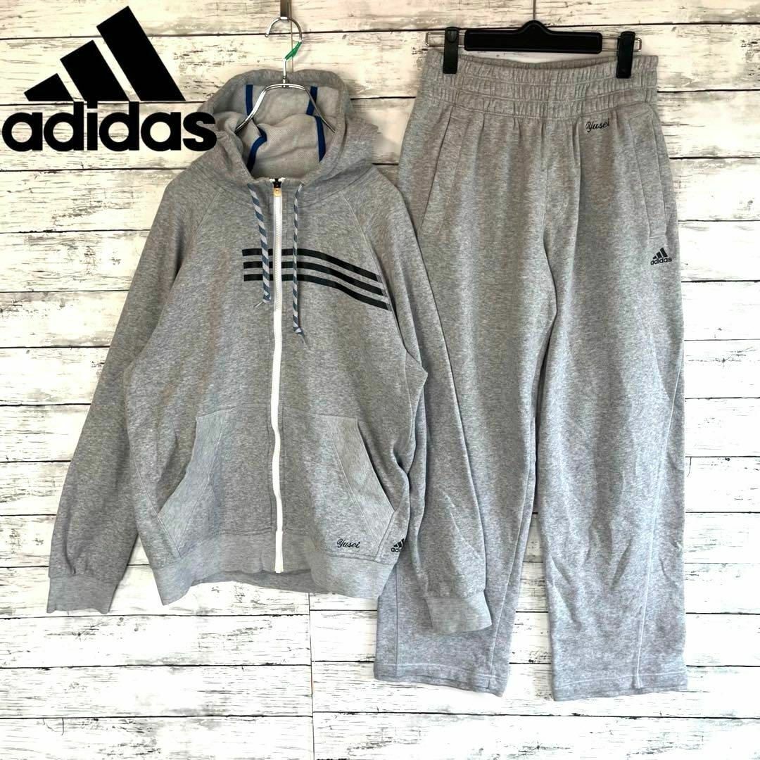 adidas - 【上下セットアップ】adidas グレー スウェット スリー adidas - 【上下セットアップ】adidas グレー スウェット スリー