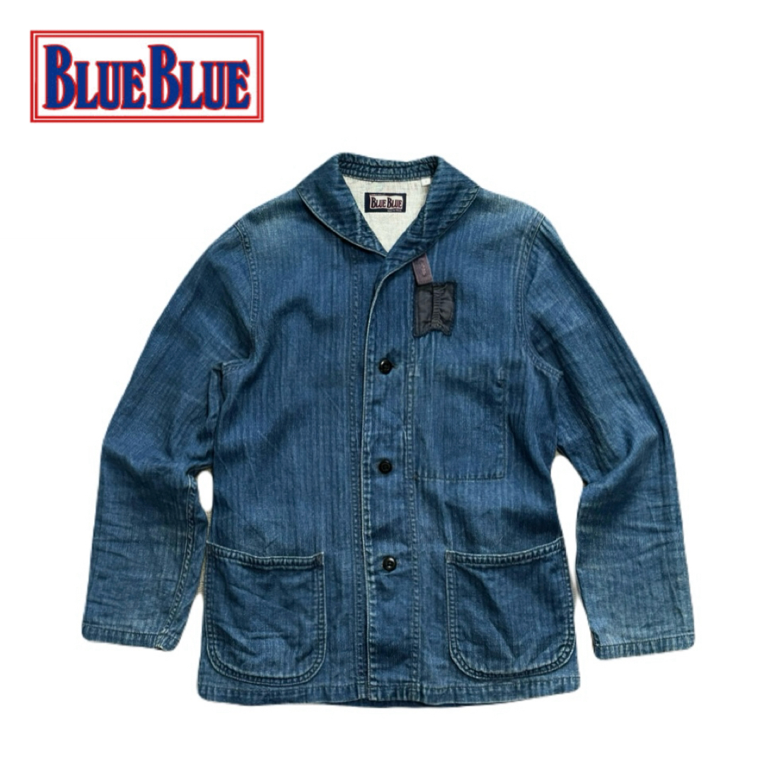 BLUE BLUE - BLUE BLUE USネイビー ヘリンボーンリネン ショール BLUE BLUE - BLUE BLUE USネイビー ヘリンボーンリネン ショール
