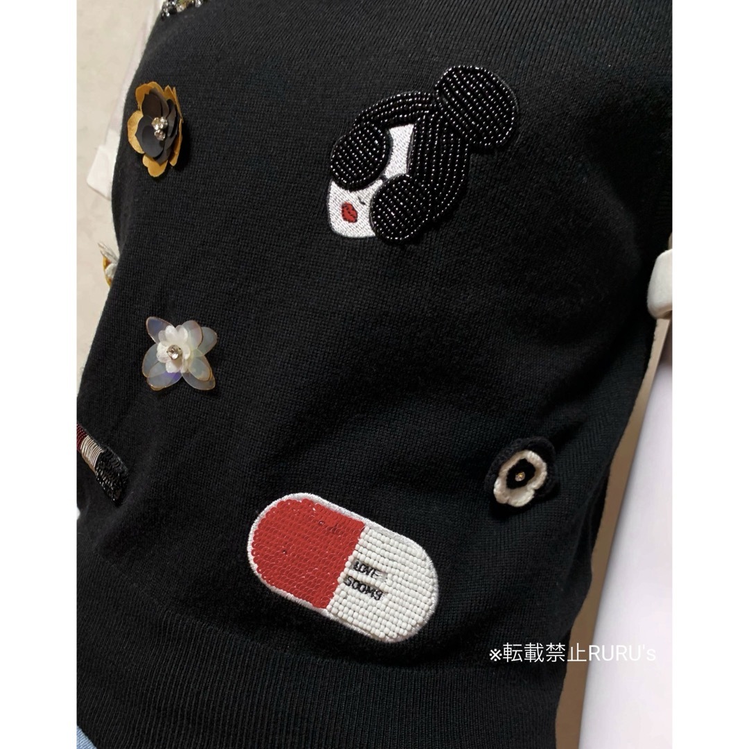新品alice+olivia ステイシー刺繍×ビーズアップリケ ニットセーター 新品alice+olivia ステイシー刺繍×ビーズアップリケ ニットセーター