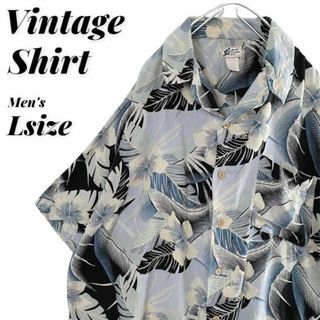古着 総柄 ボタニカル 開襟 オープンカラー アロハ 総柄シャツ(シャツ)